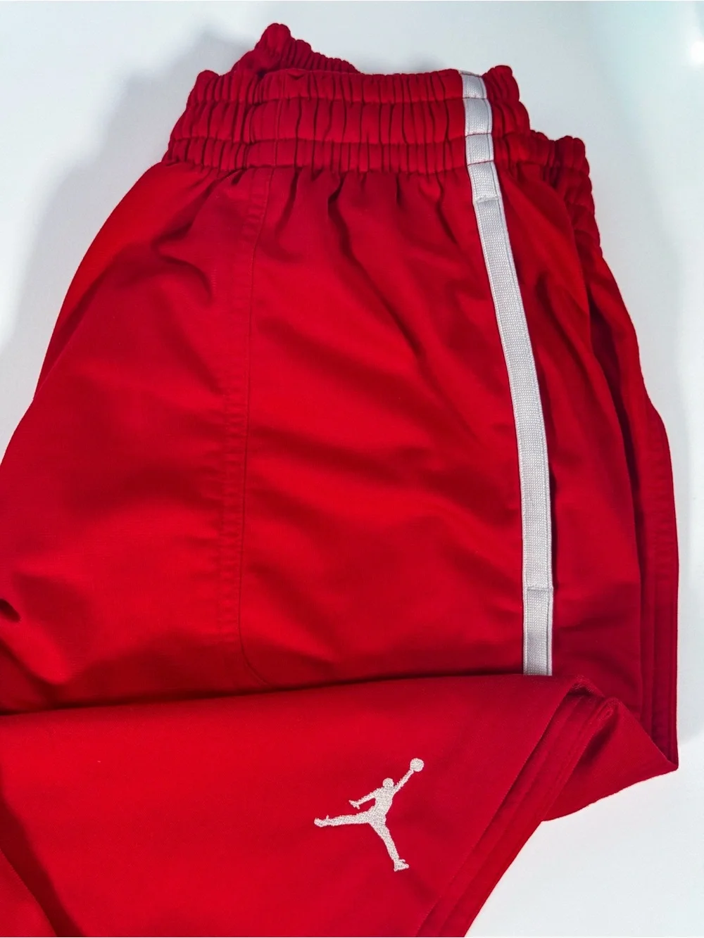 Jordan Jumpman Warm Up Pants Red White Ankle Zip Basketball Size L